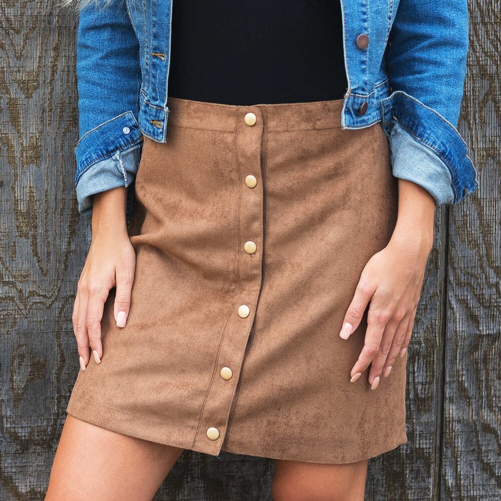 Brown Reversible Suede Marleylilly Skirt